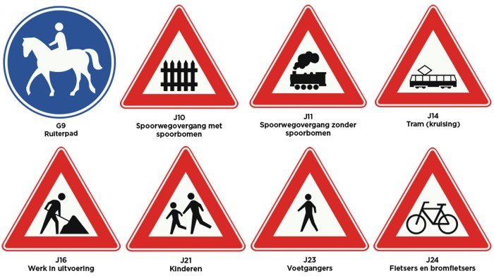 verkeersborden hoofdstuk j1