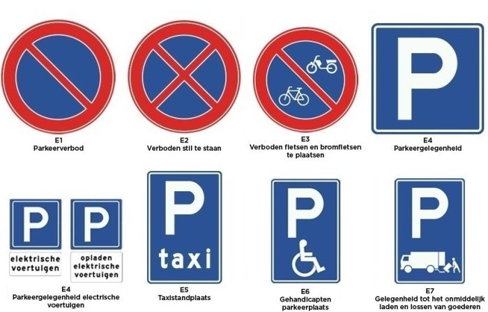 borden categorie e - parkeren en stilstaan 1